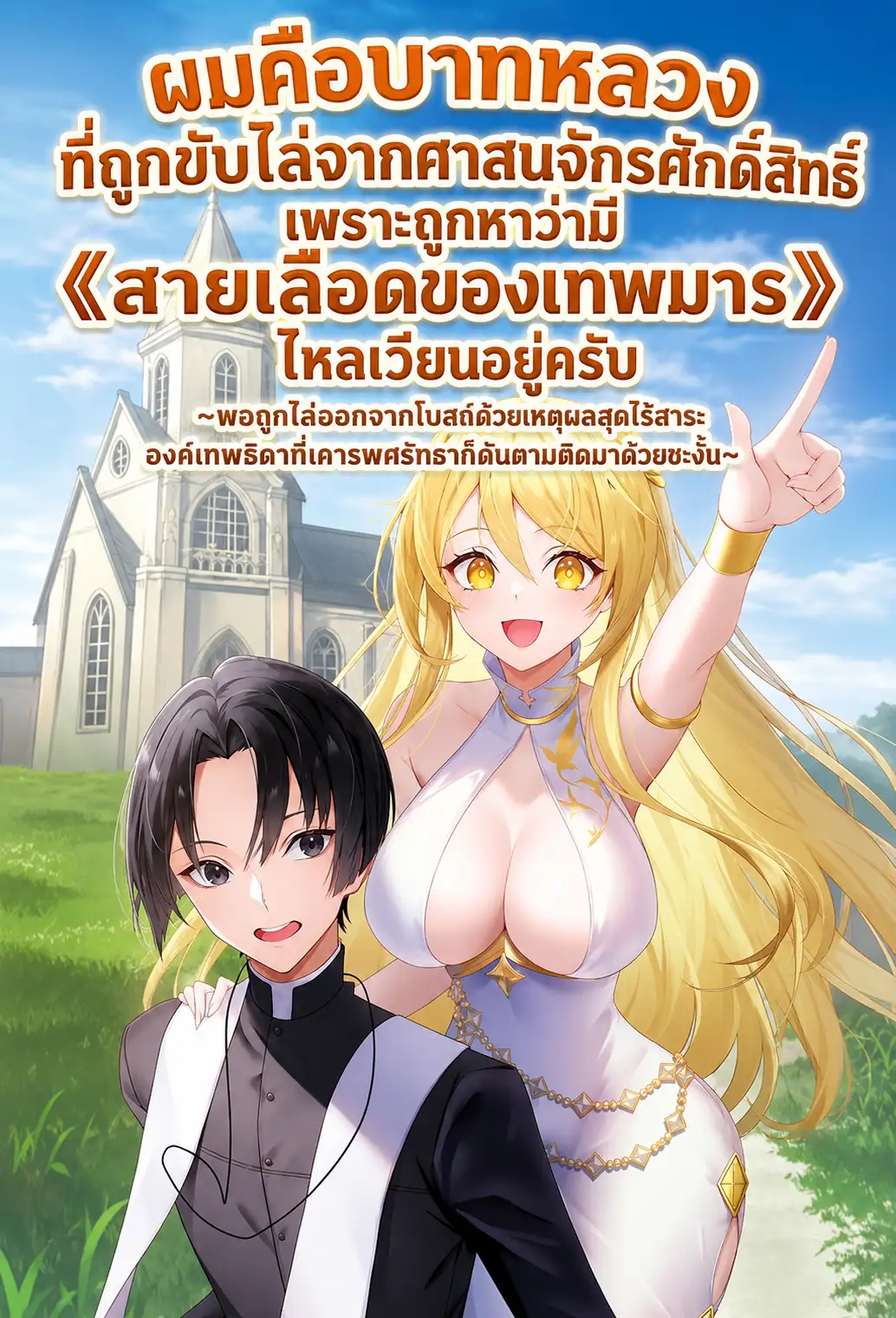 ผมคือบาทหลวงที่ถูกขับไล่จากศาสนจักรศักดิ์สิทธิ์เพราะถูกหาว่ามี 《สายเลือดของเทพมาร》 ไหลเวียนอยู่ครับ ~พอถูกไล่ออกจากโบสถ์ด้วยเหตุผลสุดไร้สาระ องค์เทพธิดาที่เคารพศรัทธาก็ดันตามติดมาด้วยซะงั้น~